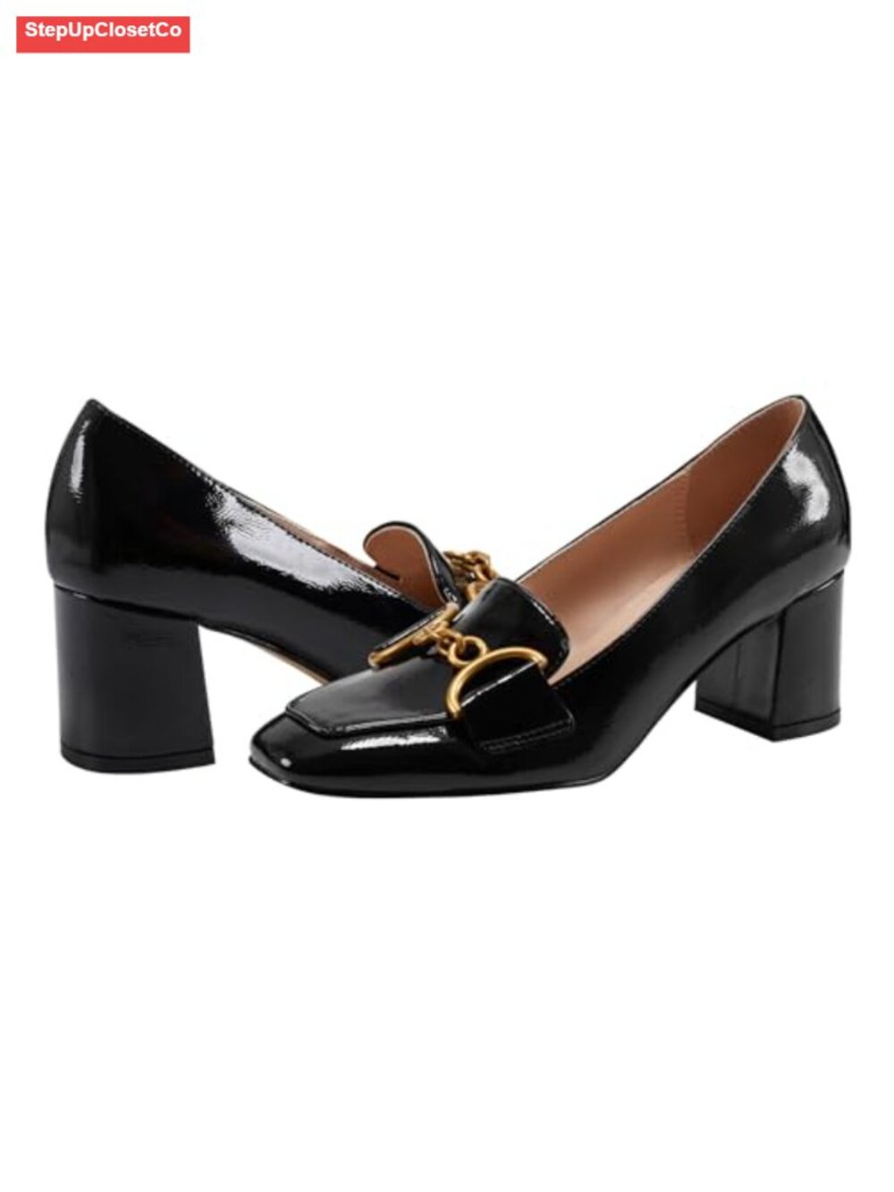 Lucien Block Heel Pump Loafer with Cushioned Footbed